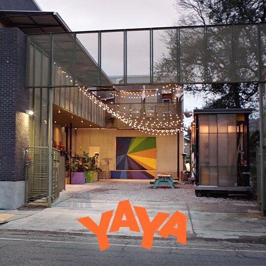 The YAYA Center building with the YAYA logo