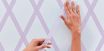 Use ScotchBlue™ Painter's Tape to create patterns on your walls.
