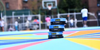 Scotch® Painter's Tape on colorful basketball court
